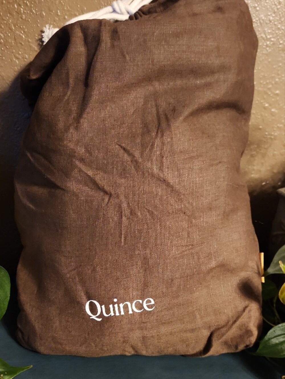Quince Twin European Linen Duvet Cover In Espresso - Like New